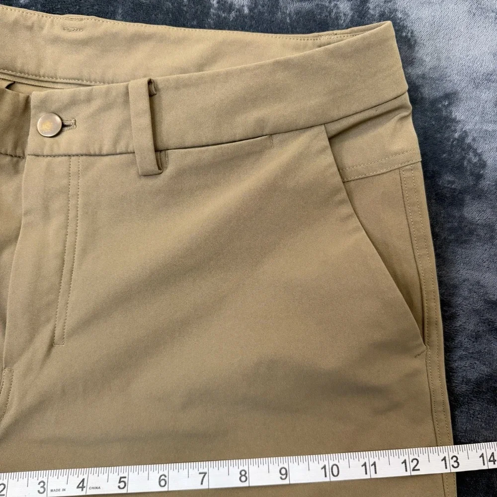Lululemon The Works Shorts Mens 34 Khaki Tan Stretch Technical Chino 11